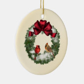 X-Mas-Kranz und Vögel Keramik Ornament (Rechts)