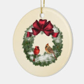 X-Mas-Kranz und Vögel Keramik Ornament (Links)