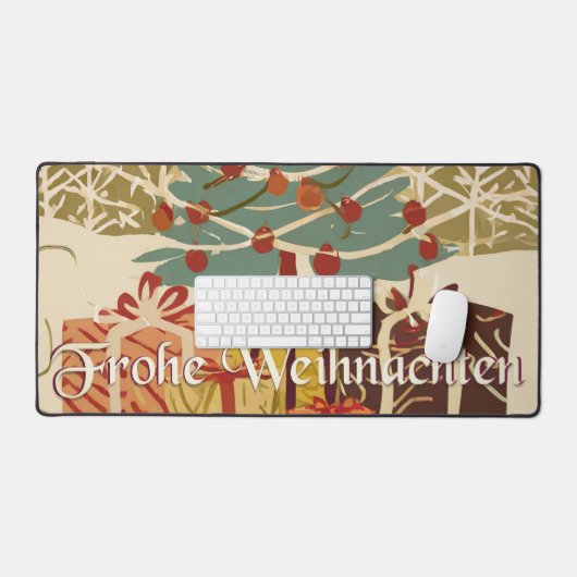 X-Mas Motiv, mit Geschenken unterm Weihnachtsbaum Schreibtischunterlage (Tastatur & Maus)