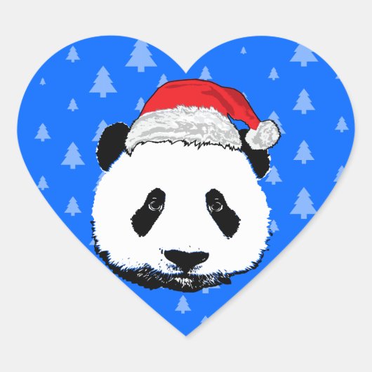 X-Mas Panda Herz-Aufkleber (Vorderseite)