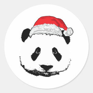 X-Mas panda Runder Aufkleber