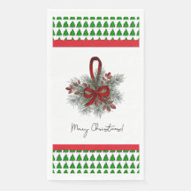 X-Mas Pine & Red Ribbon mit Baumgrenze