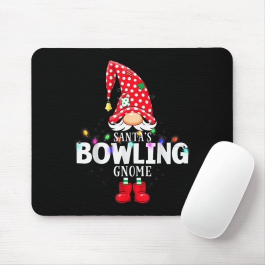 X-mas Santa's Bowling Gnome Christmas Matching Mousepad (Mit Mouse)