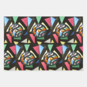 X-mas-Streifenpapierblätter aus beschichtetem Glas Geschenkpapier Set (Vorderseite 2)