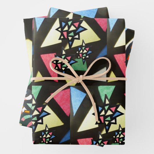 X-mas-Streifenpapierblätter aus beschichtetem Glas Geschenkpapier Set (Beispiel)