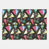 X-mas-Streifenpapierblätter aus beschichtetem Glas Geschenkpapier Set (Vorderseite)