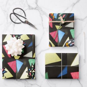 X-mas-Streifenpapierblätter aus beschichtetem Glas Geschenkpapier Set