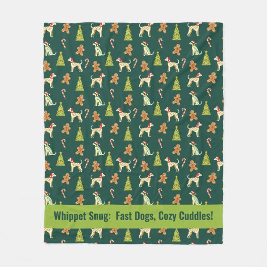 X mas Whippet Wonderland mit benutzerdefiniertem T Fleecedecke (Vorderseite)