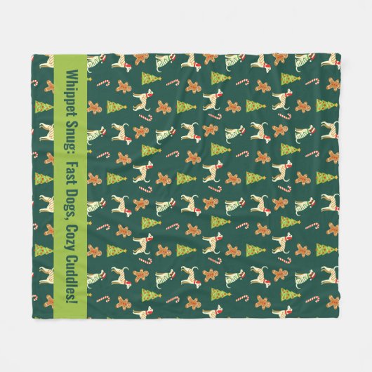 X mas Whippet Wonderland mit benutzerdefiniertem T Fleecedecke (Vorderseite (Horizontal))