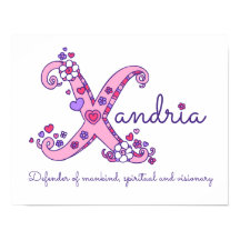 X monogram art Xandria girls name meint poster