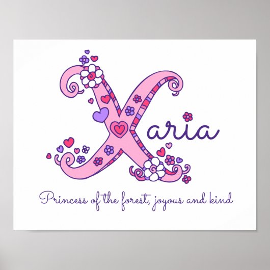 X monogram art Xaria girls name meint poster (Vorne)