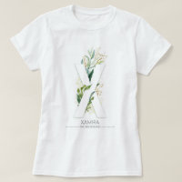 X Monogram Gold Greenery Blätter Elegant