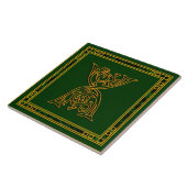 X Monogram "Irish Gold on Green" Keramik Tile Fliese (Seite)