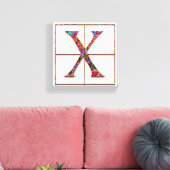 X Monogram Trajanus Red design 8"x8" Leinwand (Insitu (Wohnzimmer))