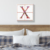 X Monogram Trajanus Red design 8"x8" Leinwand (Insitu (Schlafzimmer))