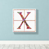 X Monogram Trajanus Red design 8"x8" Leinwand (Insitu (Holzboden))