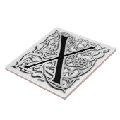 X Monogramm Keramik "Silver Besque" Fliese (Seite)