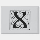 X Monogramm schwarz Magnet (Vorderseite)