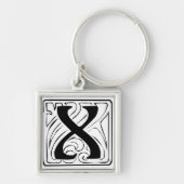 X Monogramm schwarz Schlüsselger Schlüsselanhänger (Vorne)