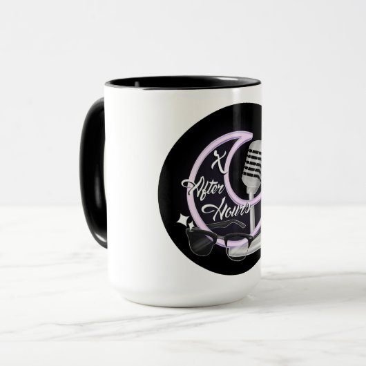 X nach Stunden Potcast Tasse (Vorderseite Links)