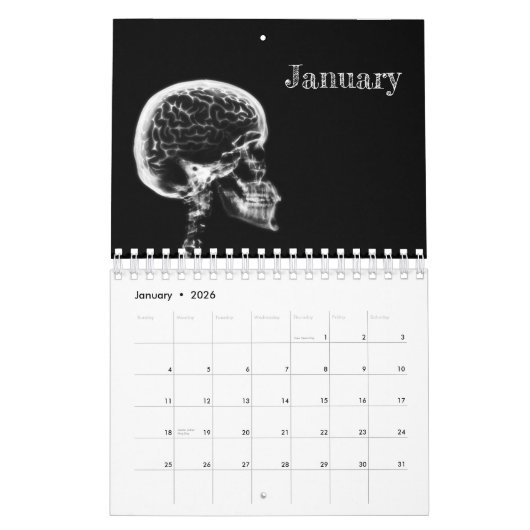 X-Ray Art Calendar 1 - Schwarzweiß Kalender (Jan 2026)