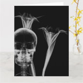 X-Ray Blume & Skull - B&W Karte (Gelbe Blume)