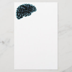 X-RAY-BRAIN-SEITE-BLICK BLAU BRIEFPAPIER