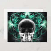 X-Ray Butterfly Fraktal Skull - Aquamarin Postkarte (Vorne/Hinten)
