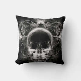 X-Ray Butterfly Fraktal Skull - B&W Kissen