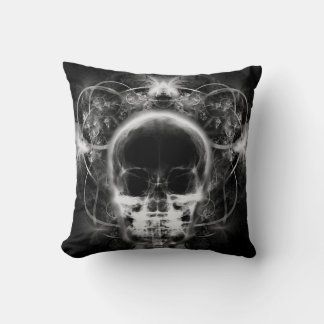 X-Ray Butterfly Fraktal Skull - B&W Kissen
