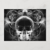 X-Ray Butterfly Fraktal Skull - B&W Postkarte (Vorderseite)