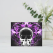 X-Ray Butterfly Fraktal Skull - Fuchsia Postkarte (Stehend Vorderseite)