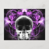 X-Ray Butterfly Fraktal Skull - Fuchsia Postkarte (Vorderseite)