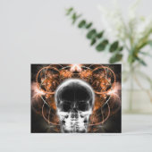 X-Ray Butterfly Fraktal Skull - Orange Postkarte (Stehend Vorderseite)
