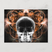 X-Ray Butterfly Fraktal Skull - Orange Postkarte (Vorderseite)