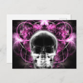 X-Ray Butterfly Fraktal Skull - Rosa Postkarte (Vorne/Hinten)