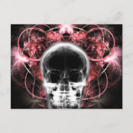 X-Ray Butterfly Fraktal Skull - Rot Postkarte