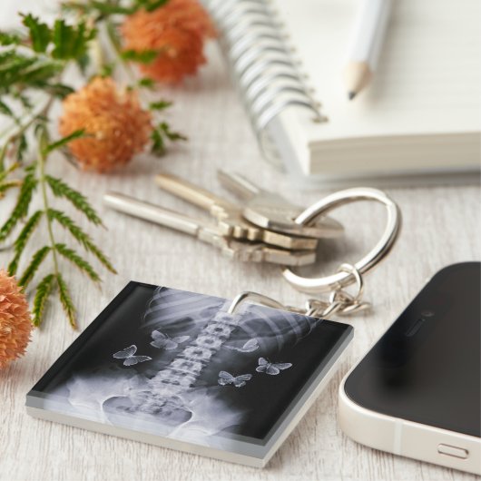 X-Ray Conceptual Butterflies Keychain Schlüsselanhänger (Vorderseite rechts)