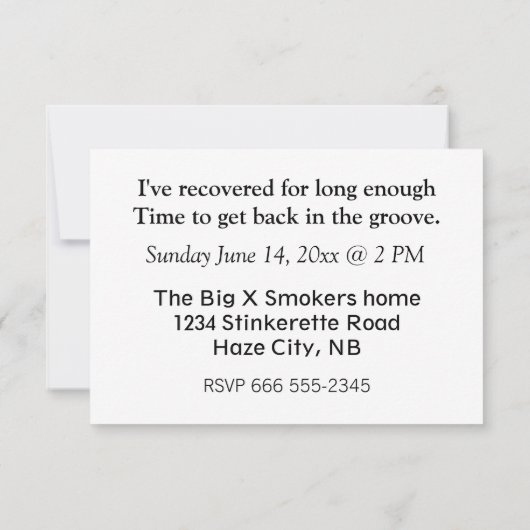 X Ray Erholung ~ Einladung (Rückseite)