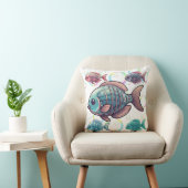 X-Ray Fish Rainbow Bubbles Print Kissen (Stuhl )