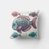 X-Ray Fish Rainbow Bubbles Print Kissen (Vorderseite)