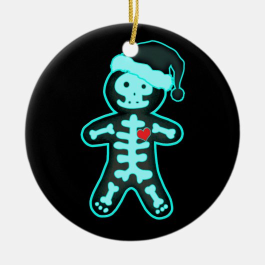 X-Ray Gingerbread Man Skeleton Christmas Nurse Xra Keramik Ornament (Vorne)