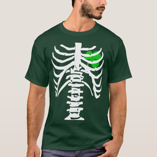 X-Ray Irish Kleeblatt mit Bones St Patricks T-Shirt (Vorderseite)