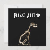 X-RAY PUPPY DOG SKELETON SITTING - SEPIA EINLADUNG (Vorderseite)