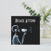 X-RAY SKELETON AUF MEGAPHON - BLAU EINLADUNG (Stehend Vorderseite)