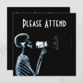 X-RAY SKELETON AUF MEGAPHON - BLAU EINLADUNG (Vorne/Hinten)