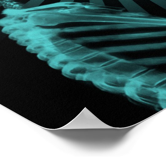 X-Ray Skeleton auf Megaphone - Aquamarin Poster (Ecke)