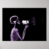 X-RAY SKELETON AUF MEGAPHONE - LILA POSTER (Vorne)