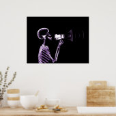 X-RAY SKELETON AUF MEGAPHONE - LILA POSTER (Küche)