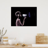 X-RAY SKELETON AUF MEGAPHONE - ORIGINAL POSTER (Küche)